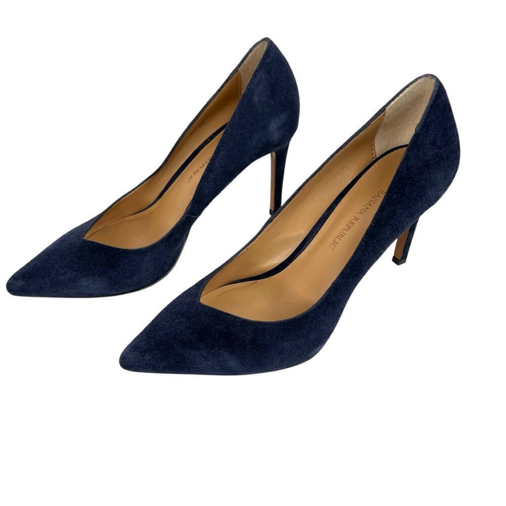 Banana Republic 3 inch Blue Suede Silettos Women's Size 5 1/2